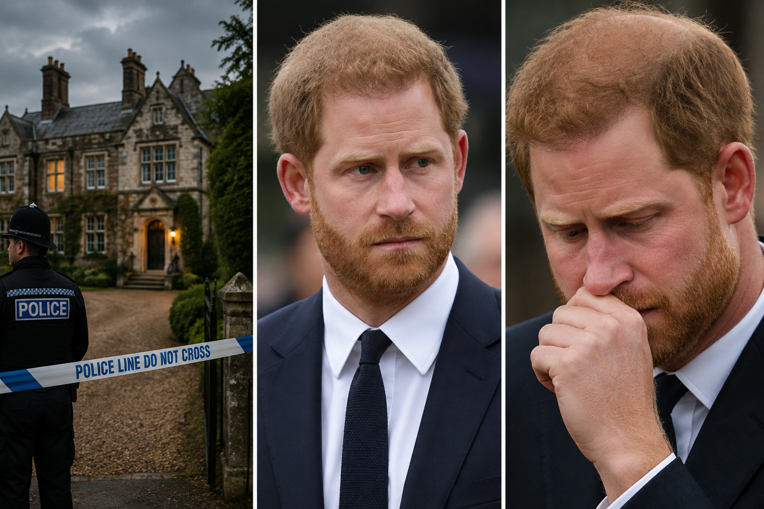 Editorial illustration accompanying a report involving Prince Harry